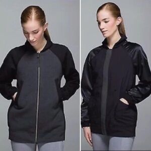 Lululemon Both Ways Bomber Heathered Black/Black size 6